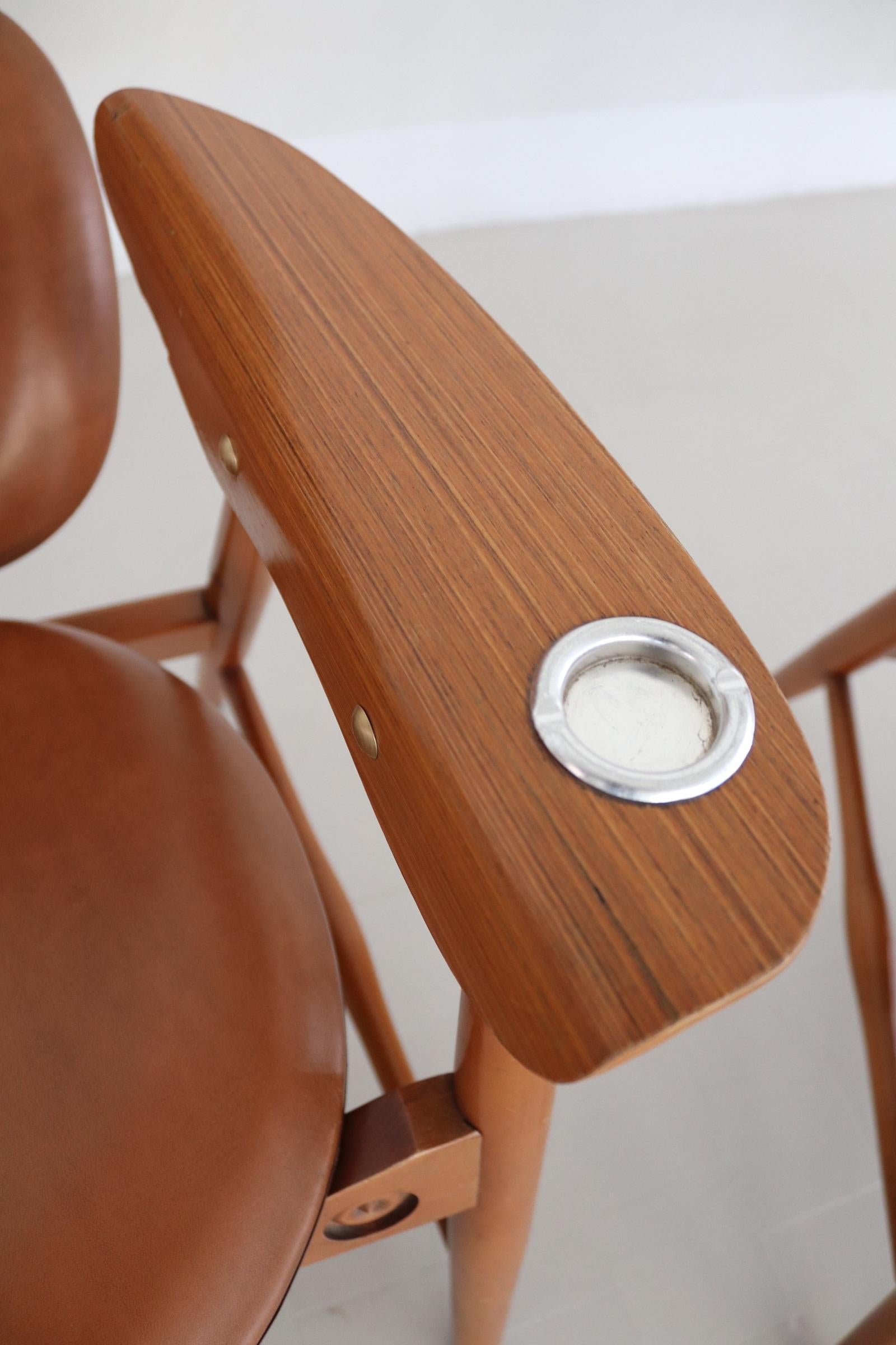 Italian Midcentury Armchairs with Ashtrays by Poltronova, 1960s 3