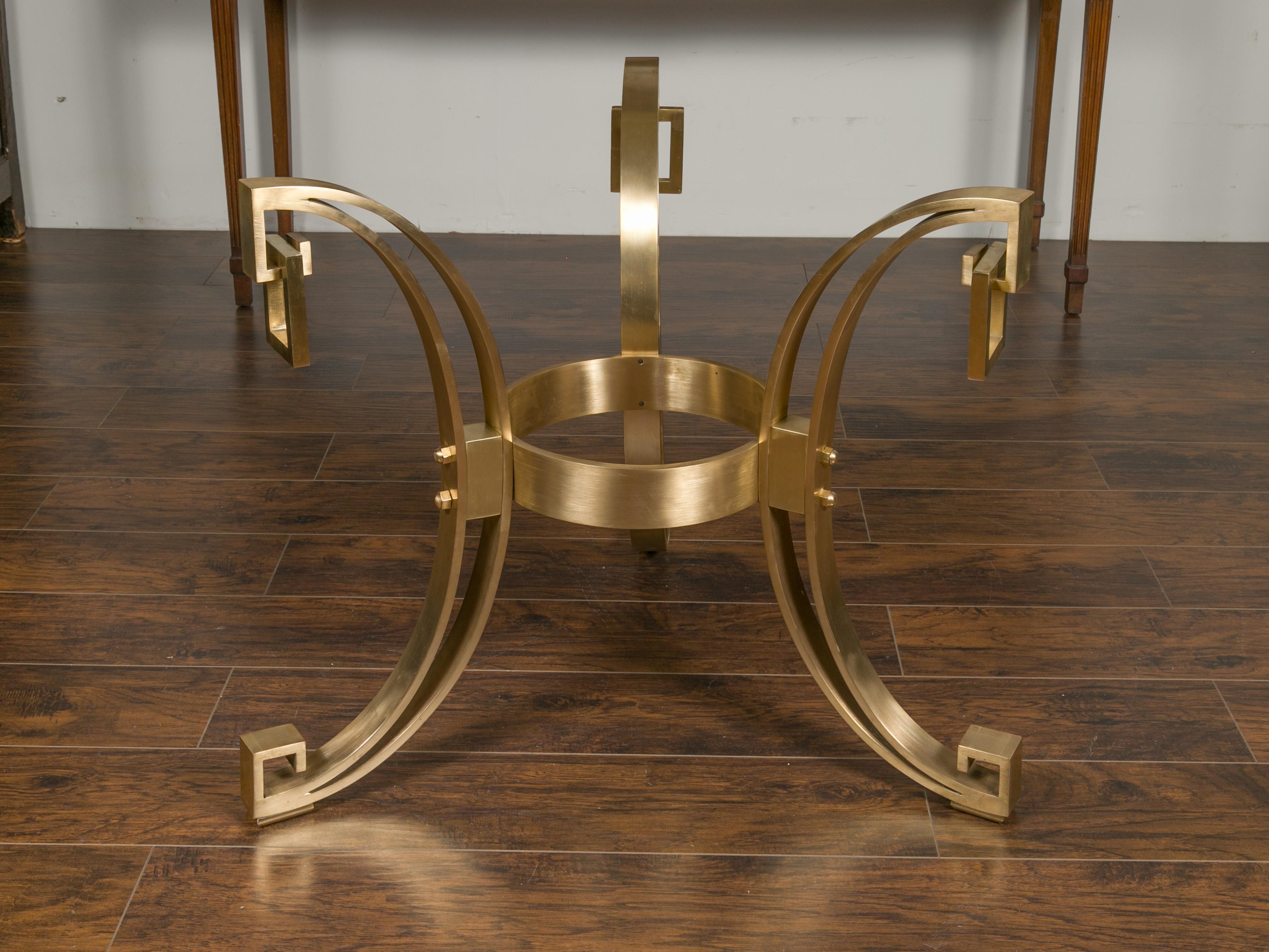 Tavolo da centro in bronzo in stile Art Deco del Medioevo italiano con piano in vetro in vendita 8