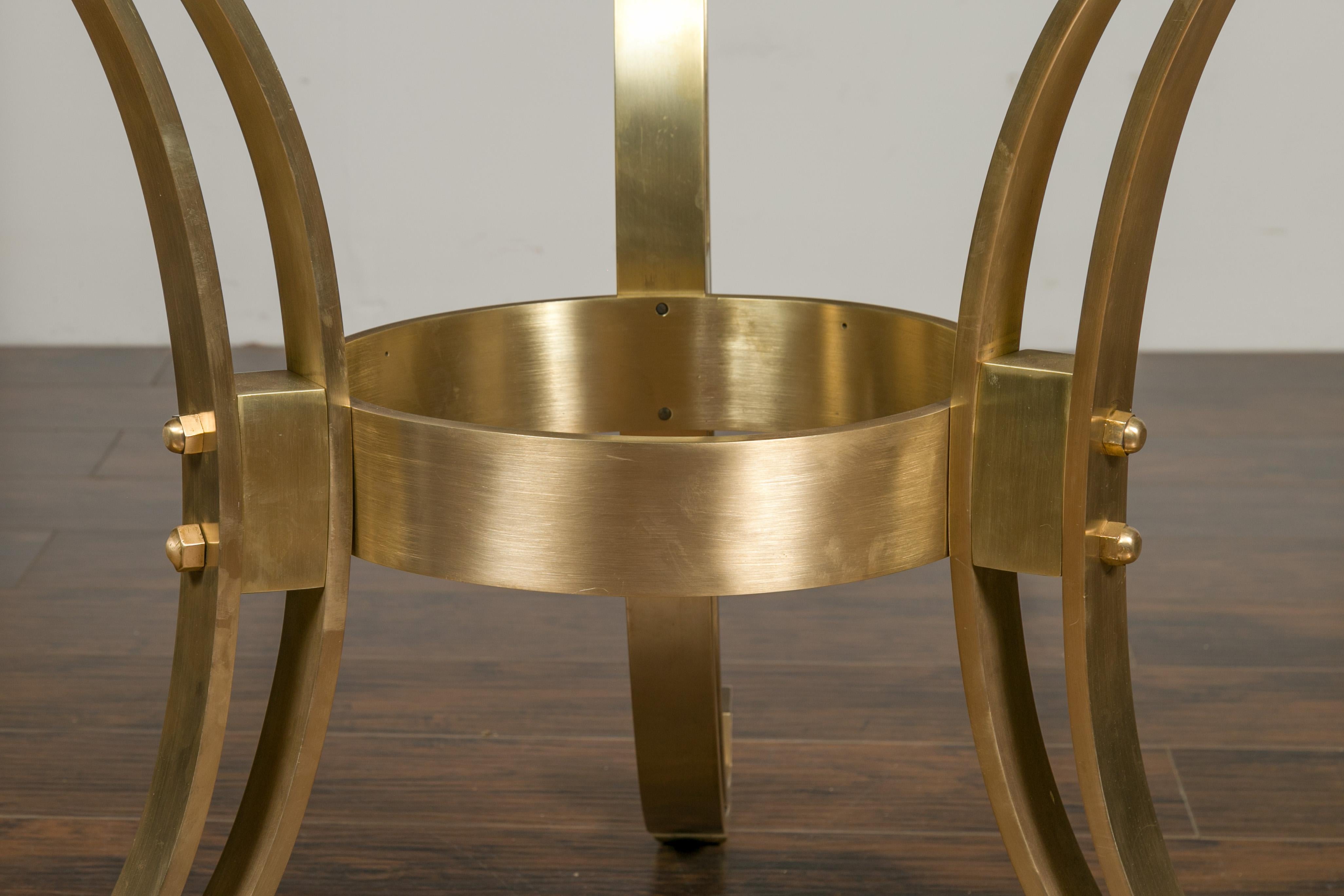 Bronzo Tavolo da centro in bronzo in stile Art Deco del Medioevo italiano con piano in vetro in vendita