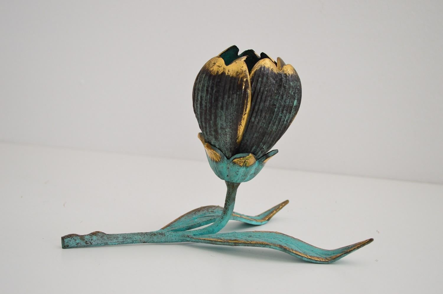 Italian Midcentury Ashtray in Flower Shape in Brass with Petal Ashtrays , 1950s 6