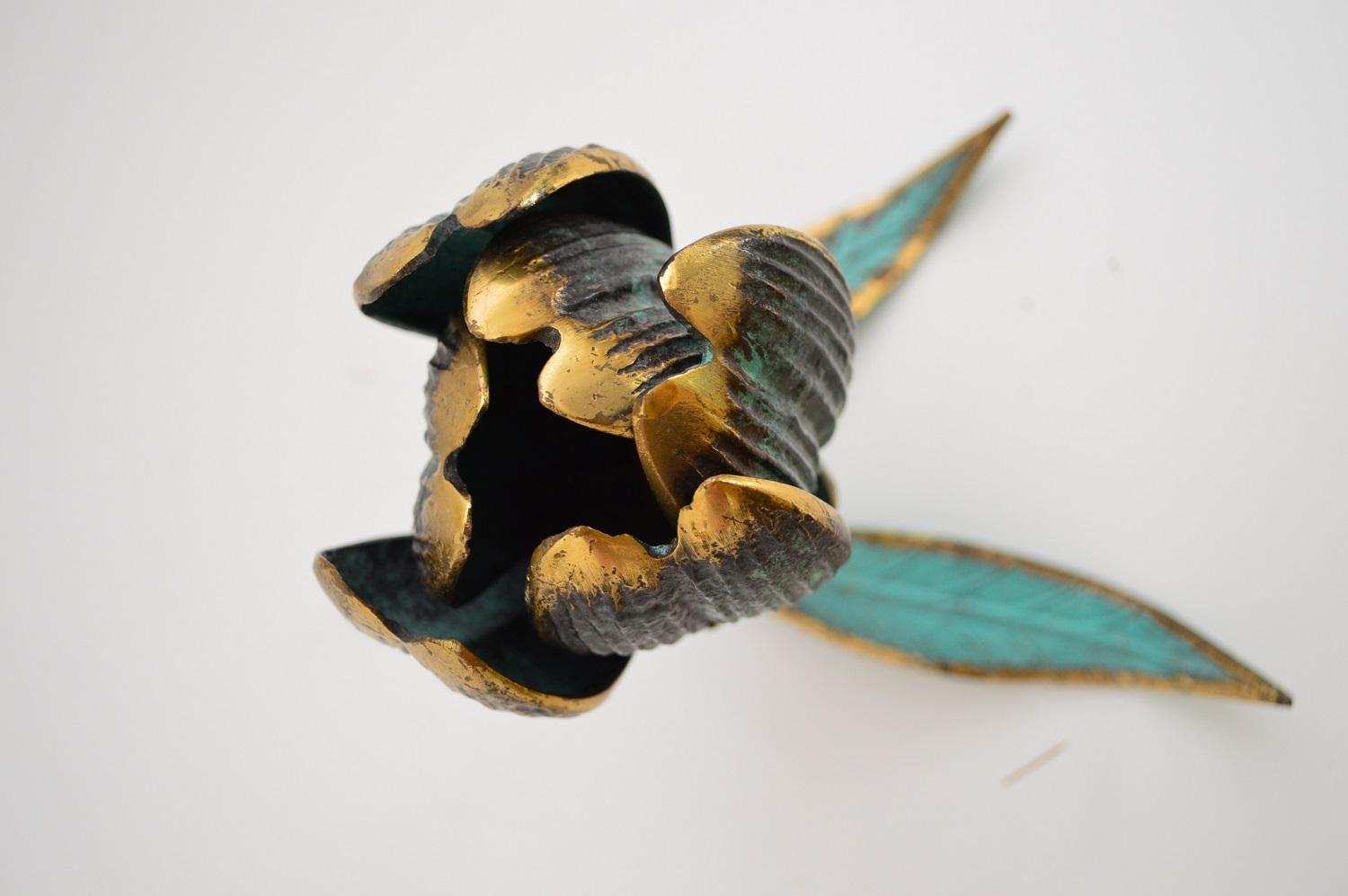 Italian Midcentury Ashtray in Flower Shape in Brass with Petal Ashtrays , 1950s 8