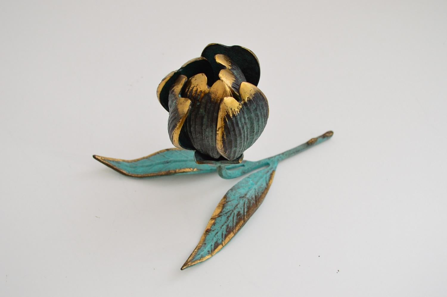 Italian Midcentury Ashtray in Flower Shape in Brass with Petal Ashtrays , 1950s 1