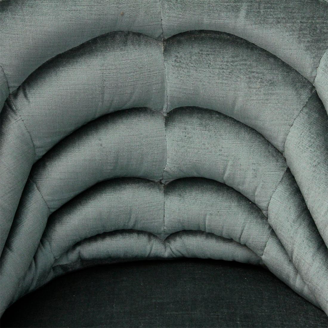 Italian Midcentury Azure Velvet Armchair by Andrea Busiri Vici, 1940s, Set of 2 3