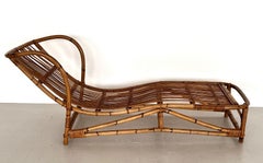Italian Midcentury Organic Bamboo Daybed or Sunbed