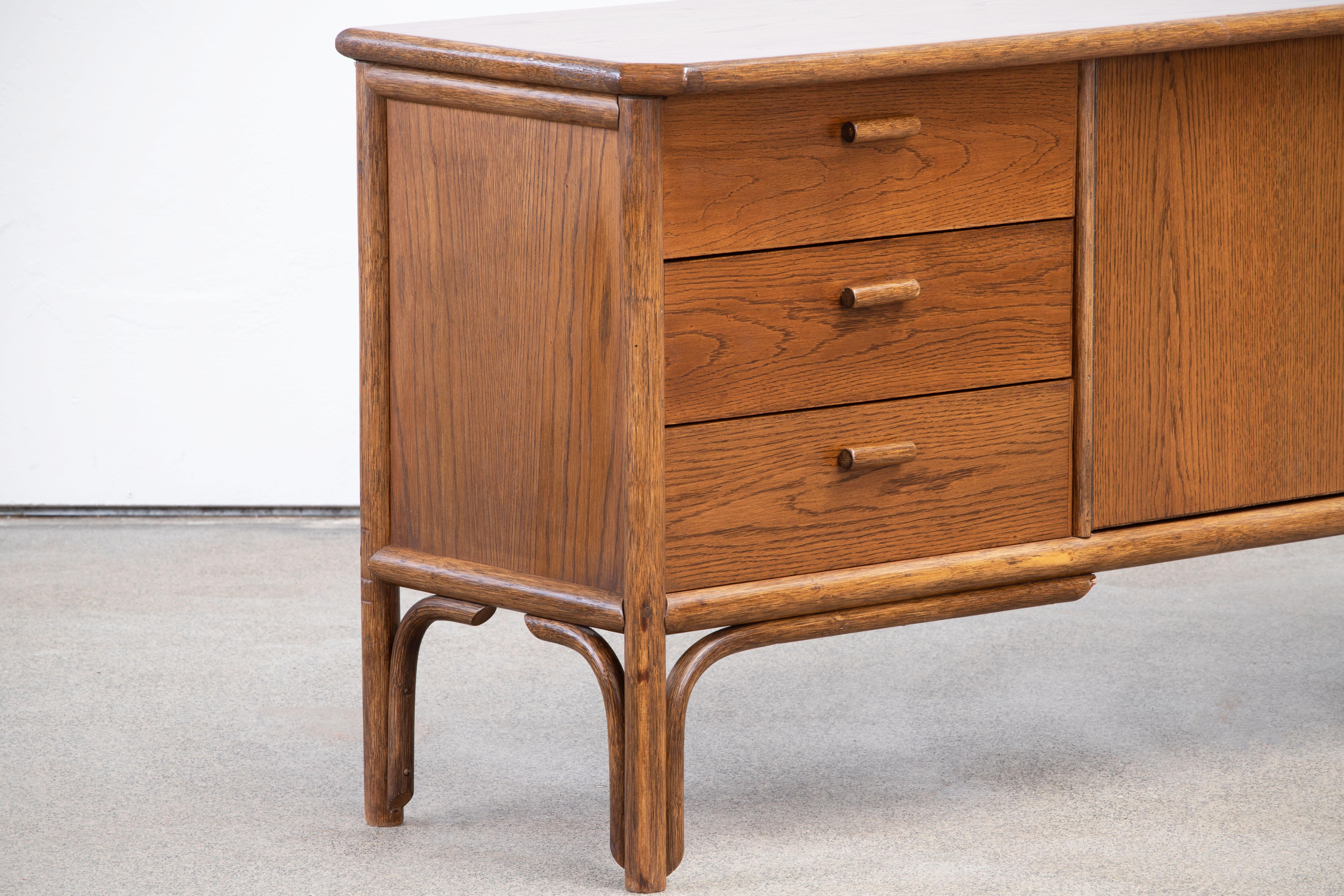 Italian Mid-Century Bamboo Sideboard For Sale 7