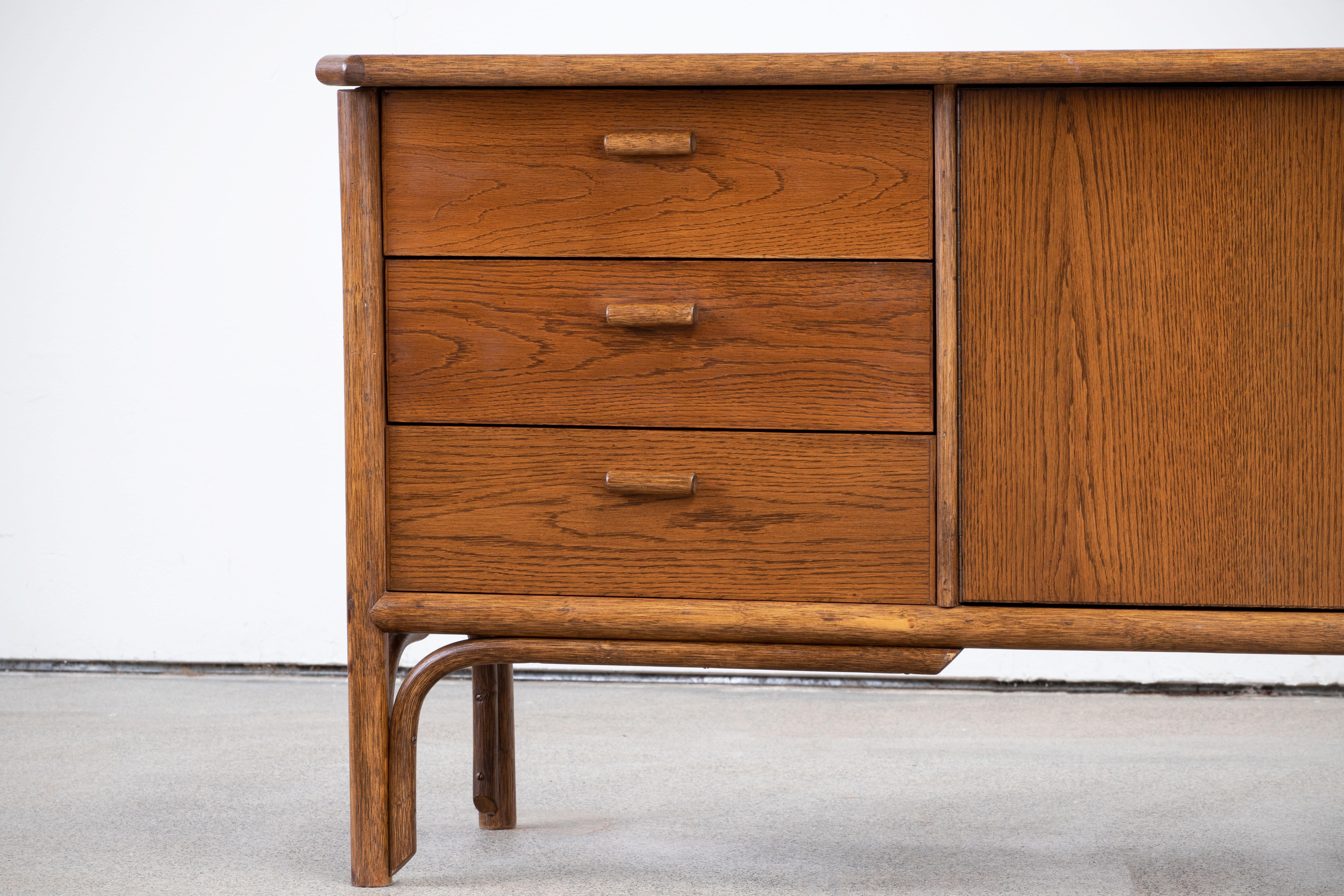 French Provincial Italian Mid-Century Bamboo Sideboard For Sale