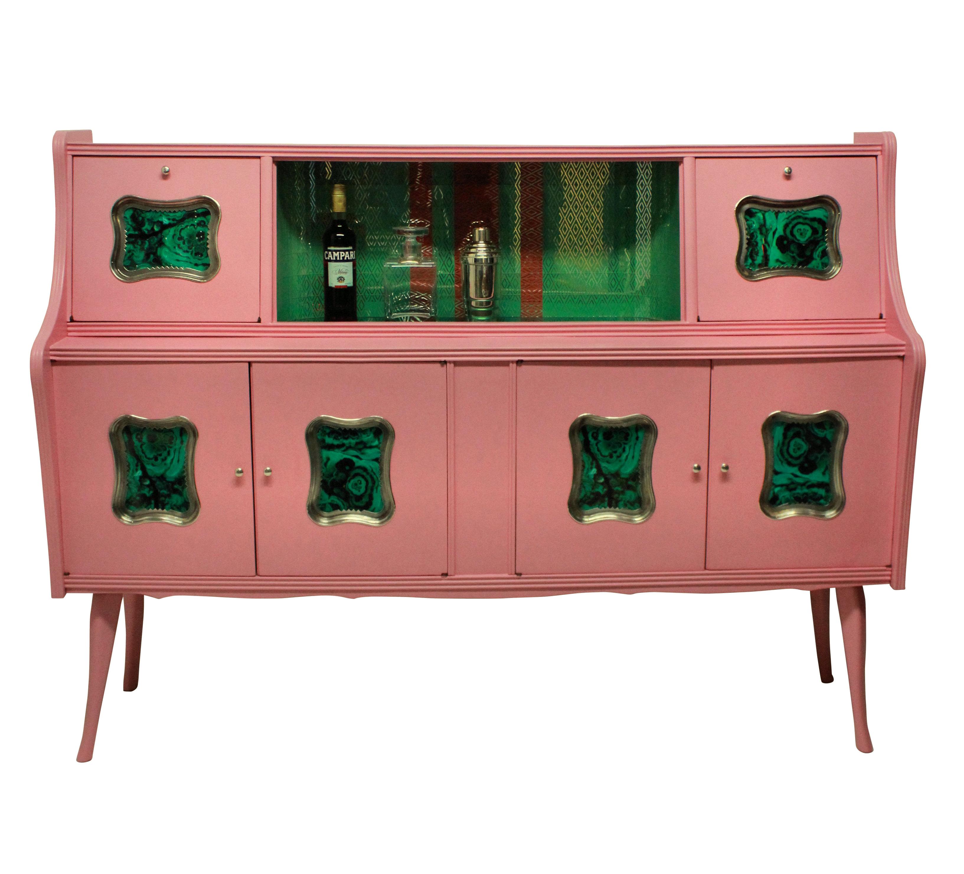 pink bar cabinet