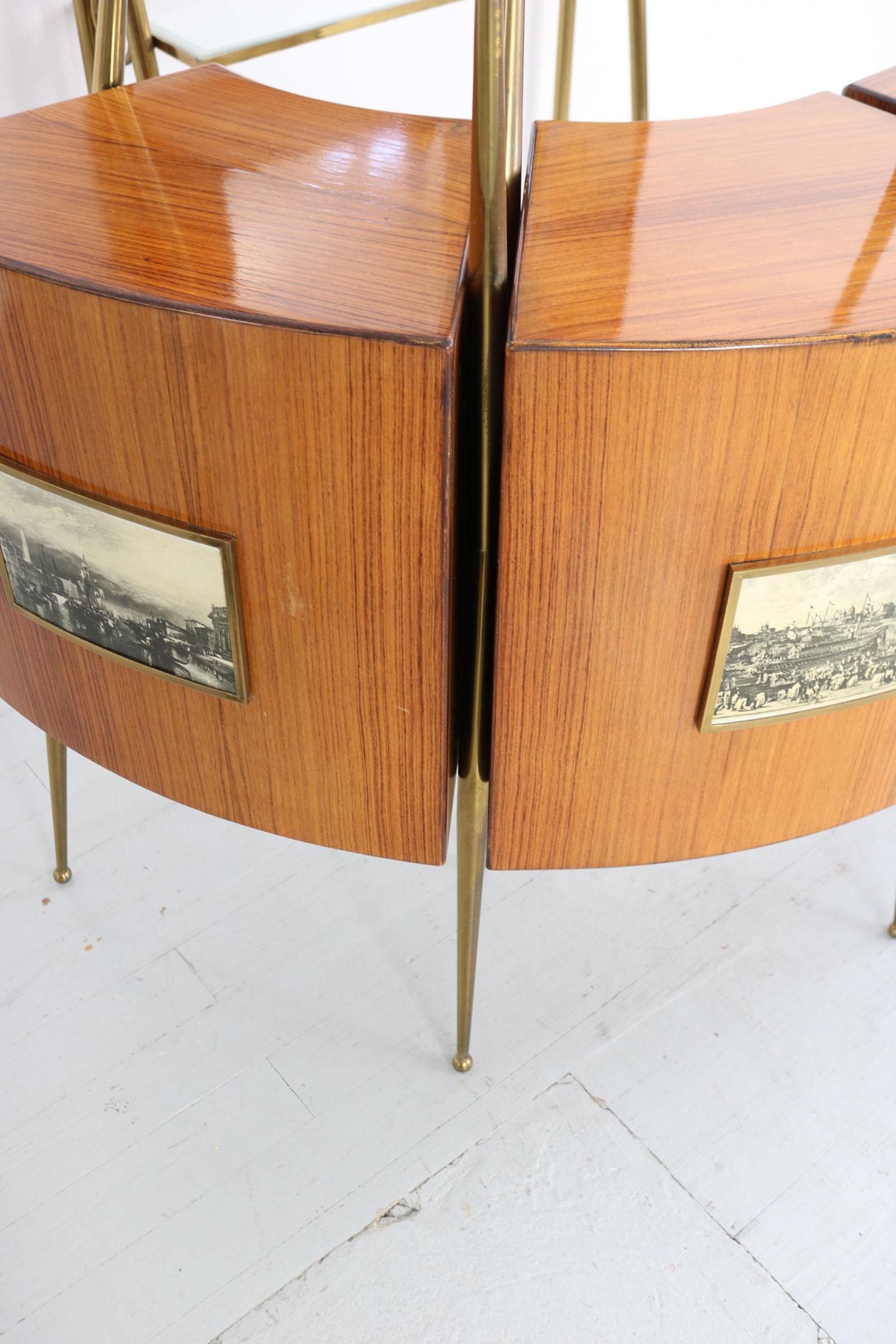 Italian Midcentury Bar with Bar Cabinet and Barstools For Sale 8