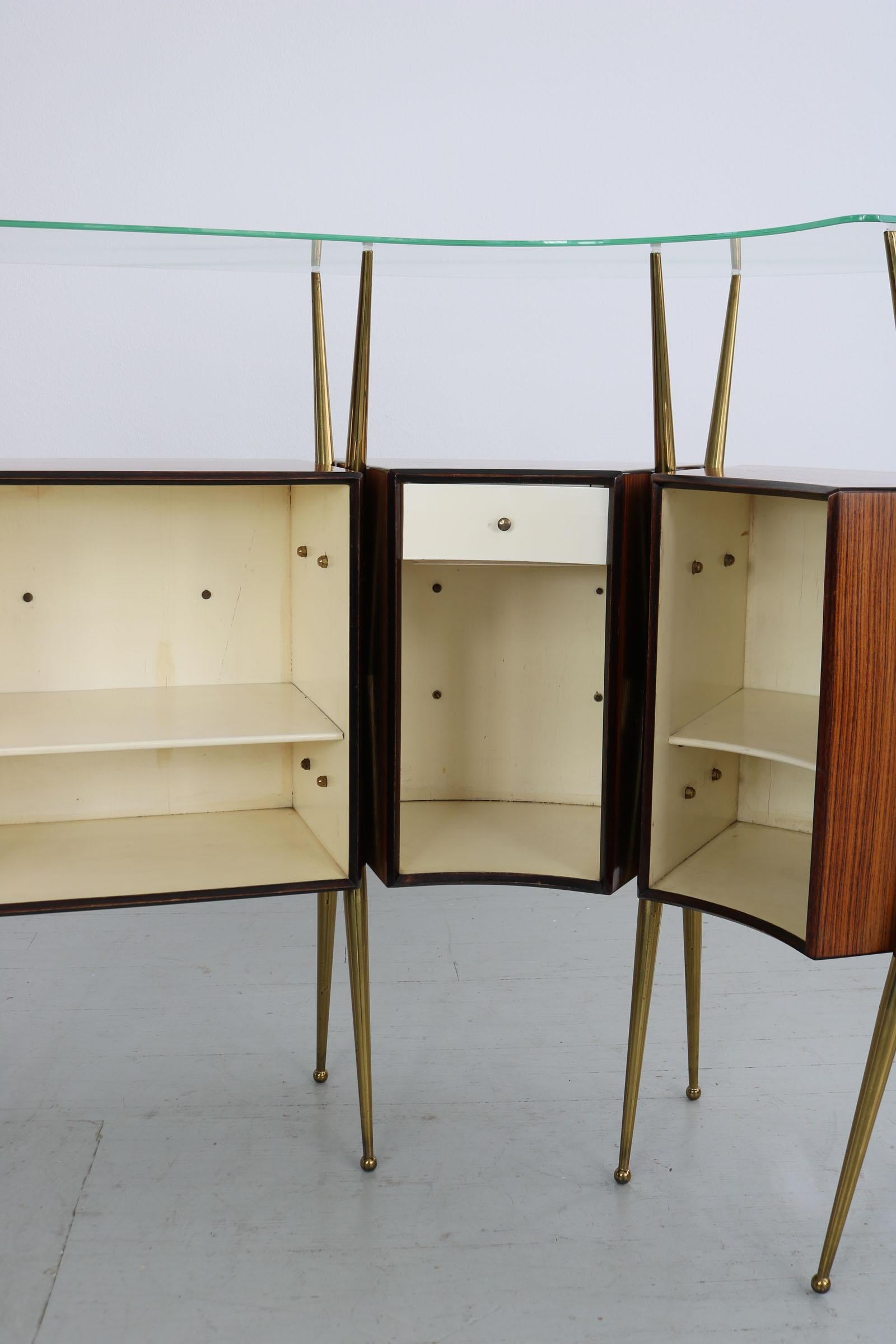 Italian Midcentury Bar with Bar Cabinet and Barstools For Sale 9