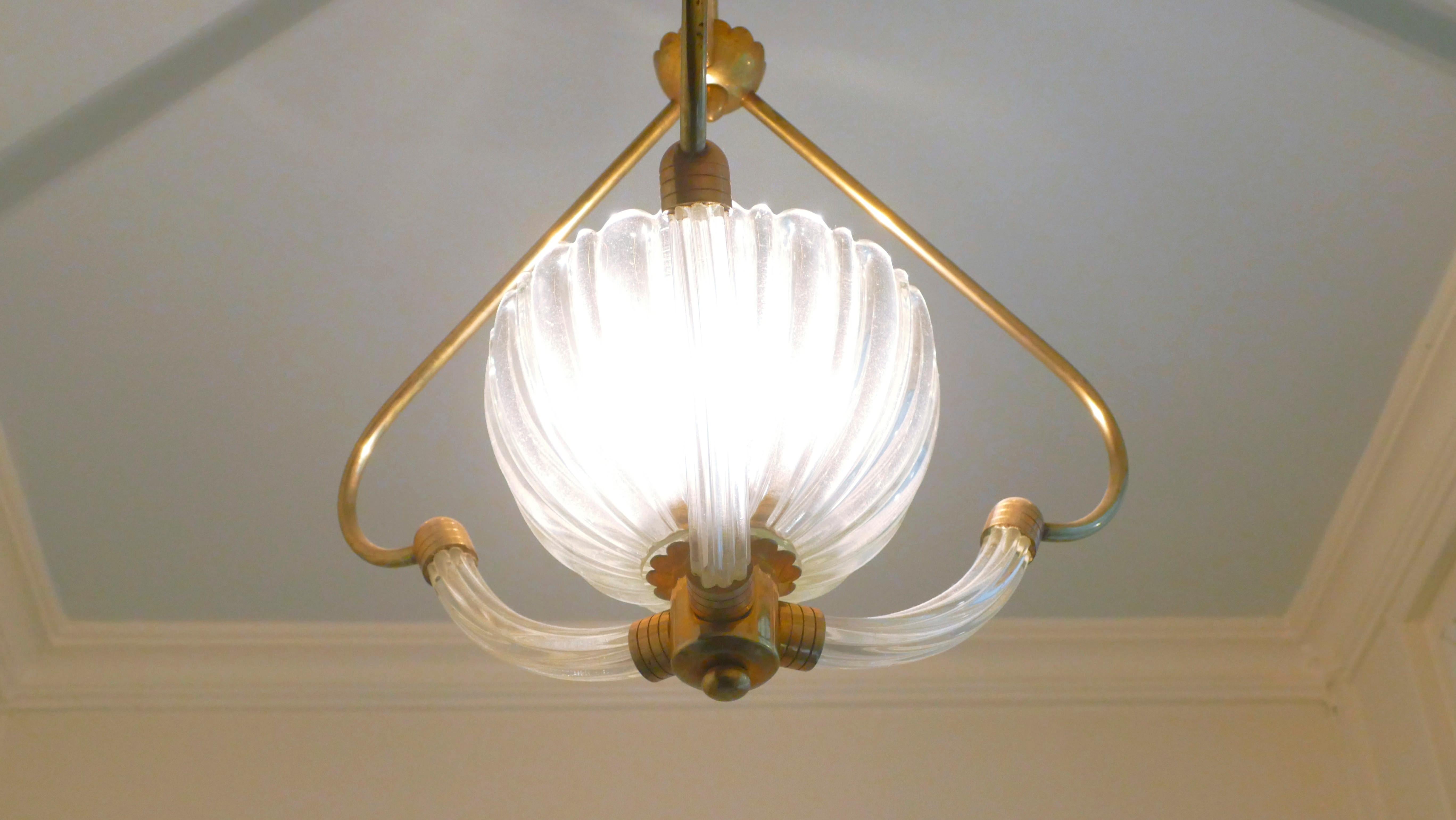 Mid-20th Century Italian Midcentury Barovier & Toso Chandelier Murano, 1960s