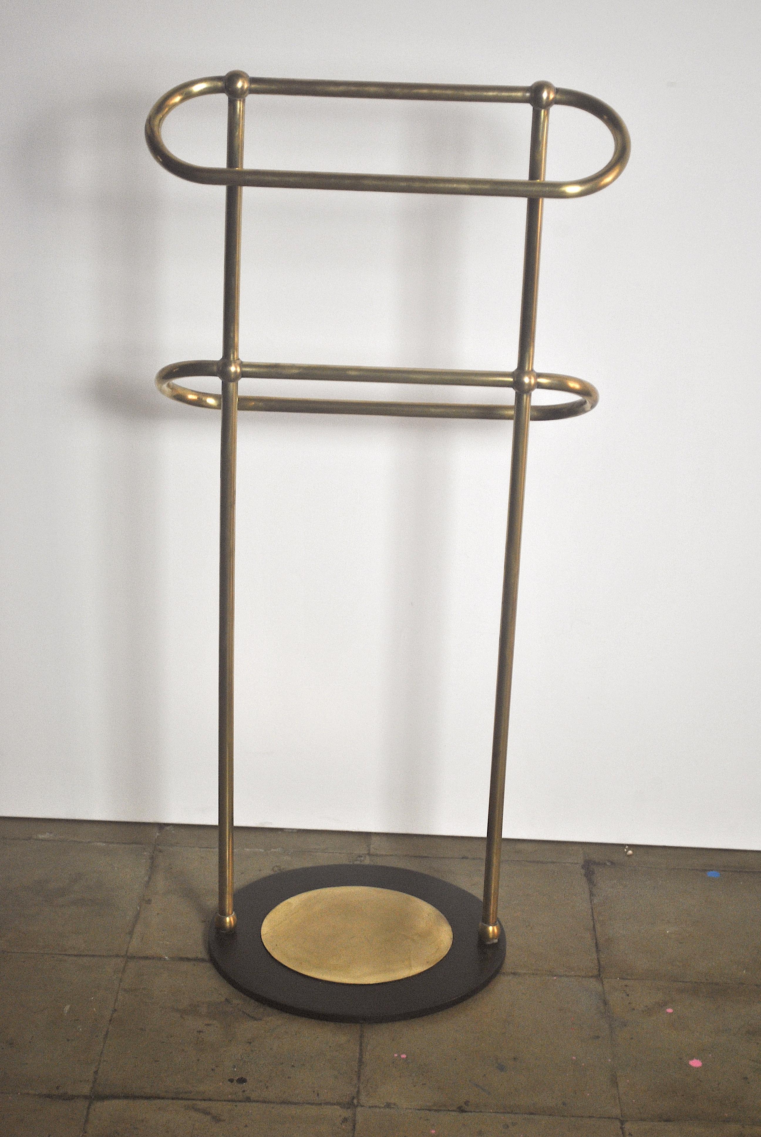 Italian Midcentury Bathroom Brass Towel Rack at the Beginning of the 1950s 2