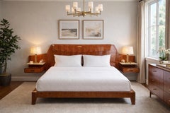 Italian Midcentury Bed Frame, attributed to La Permanente Mobili, 1950s