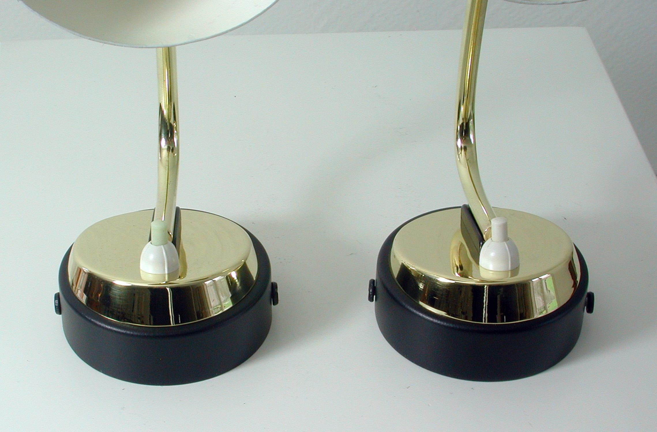 Italian Midcentury Black and Brass Sputnik Sconces Wall Lights, 1950s 1