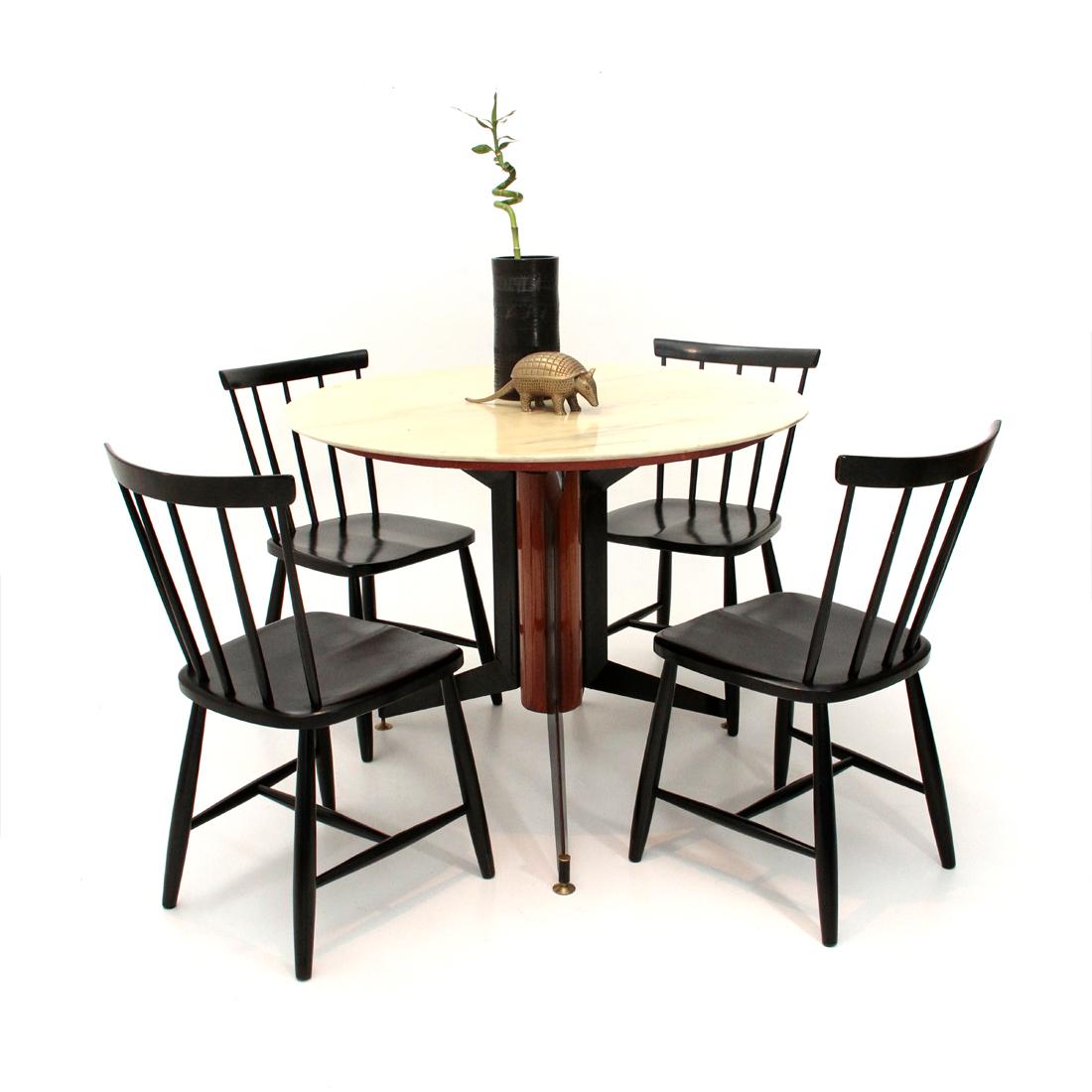 Italian Midcentury Black Dining Chair by Casa Arredo, 1960s, Set of 6 5