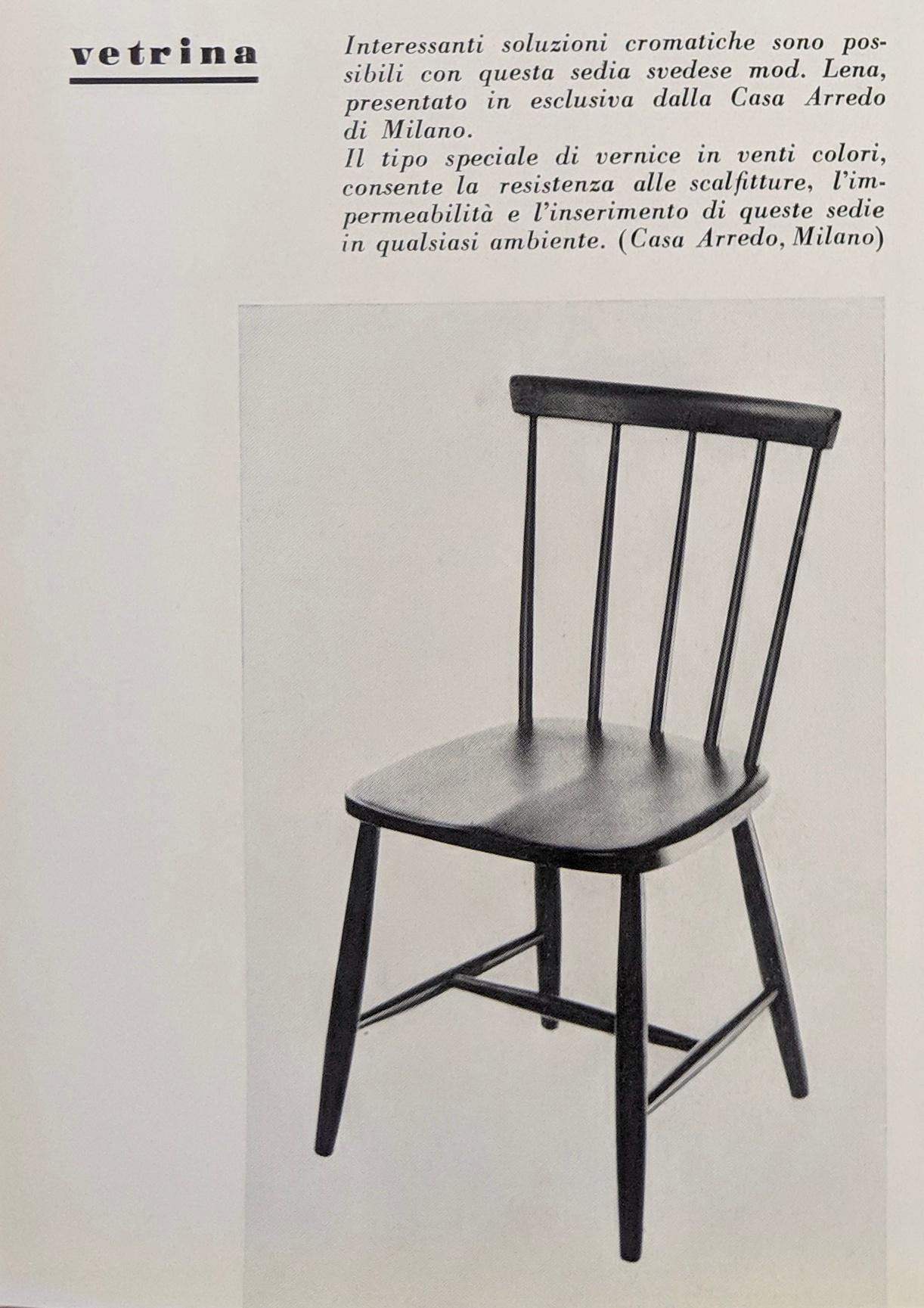 Italian Midcentury Black Dining Chair by Casa Arredo, 1960s, Set of 6 6