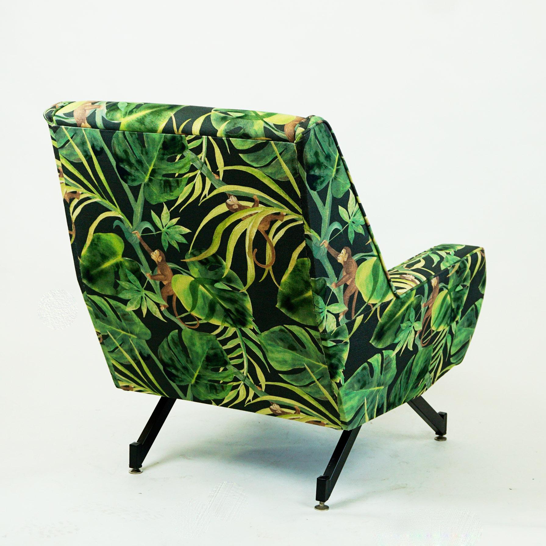 green floral armchair