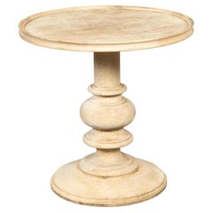 Italian Midcentury Bleached Walnut Guéridon Table with Quarter Veneered Tray Top