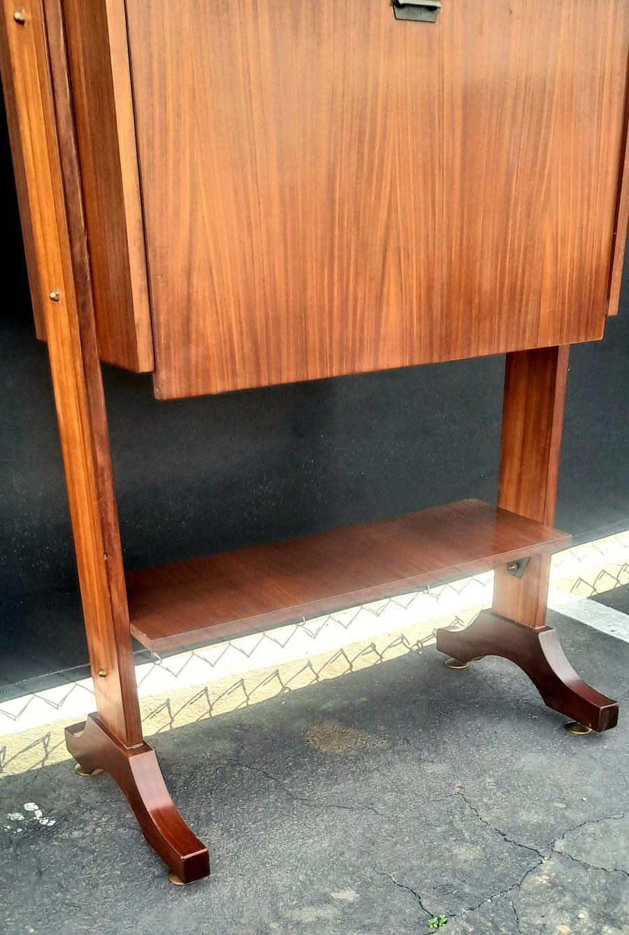 Brass Italian Midcentury Book Shelf / Desk For Sale