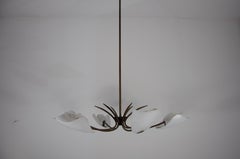 Italian Midcentury Brass 6-Arm Sputnik Chandelier, 1950s