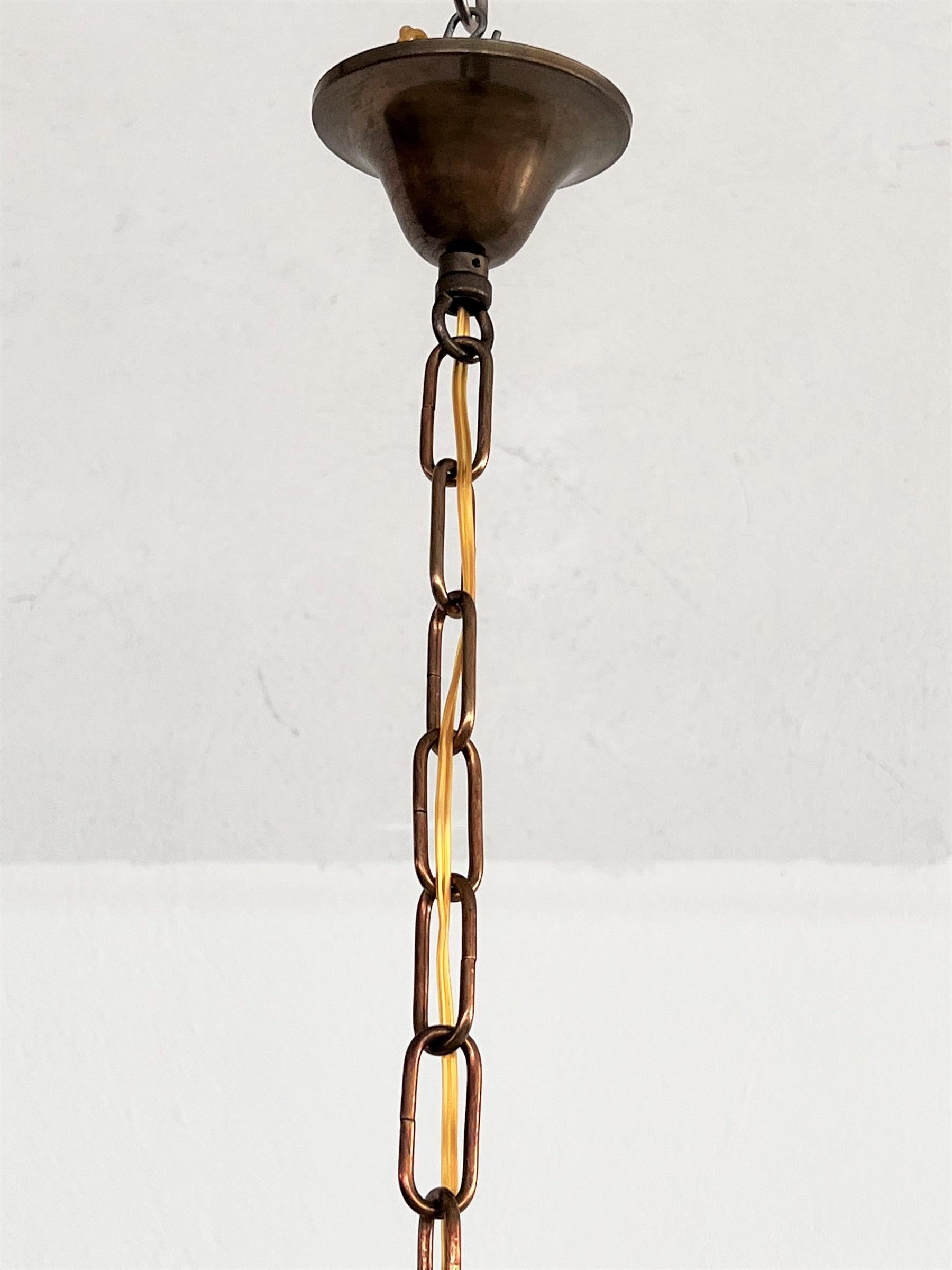 Italian Midcentury Brass and Cut Glass Lantern or Pendant Lamp, 1950s 3