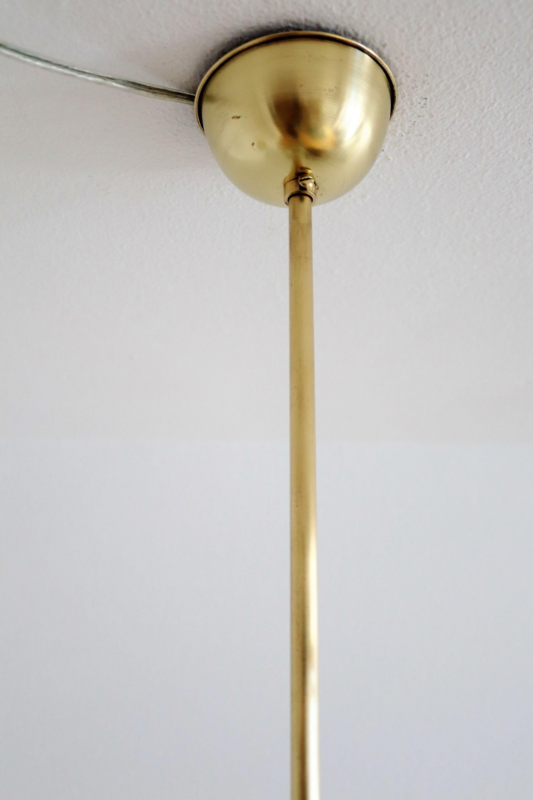 Italian Midcentury Brass and Glass Lantern or Pendant Lamp, 1950 6