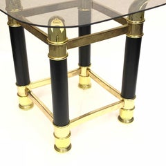Italian Midcentury Brass and Glass Side Table, 1970s