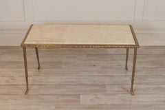 Italian Midcentury Brass And Marble Cocktail Table
