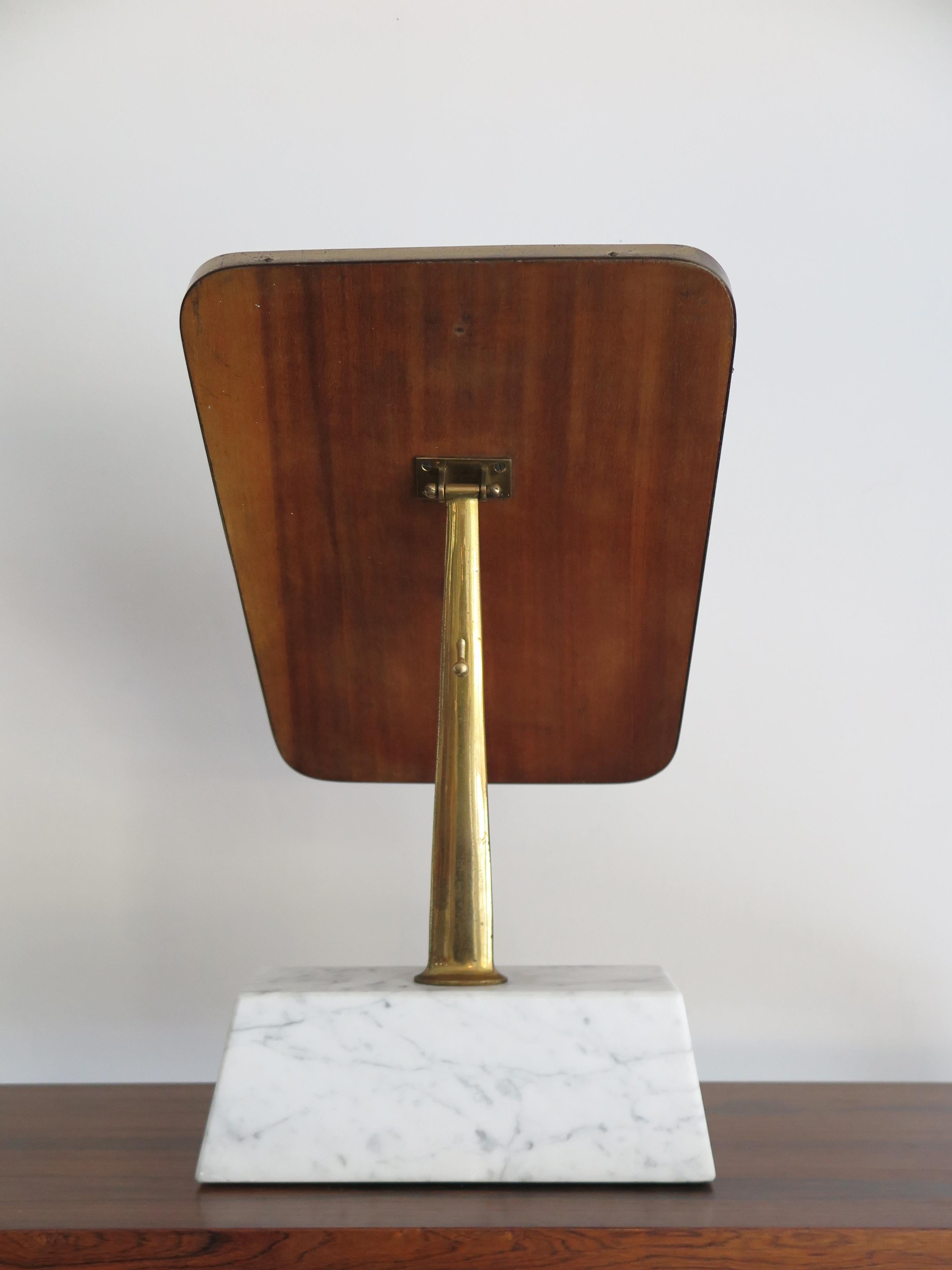 Italian Midcentury Brass and Marble Table Mirror, 1950s For Sale 5