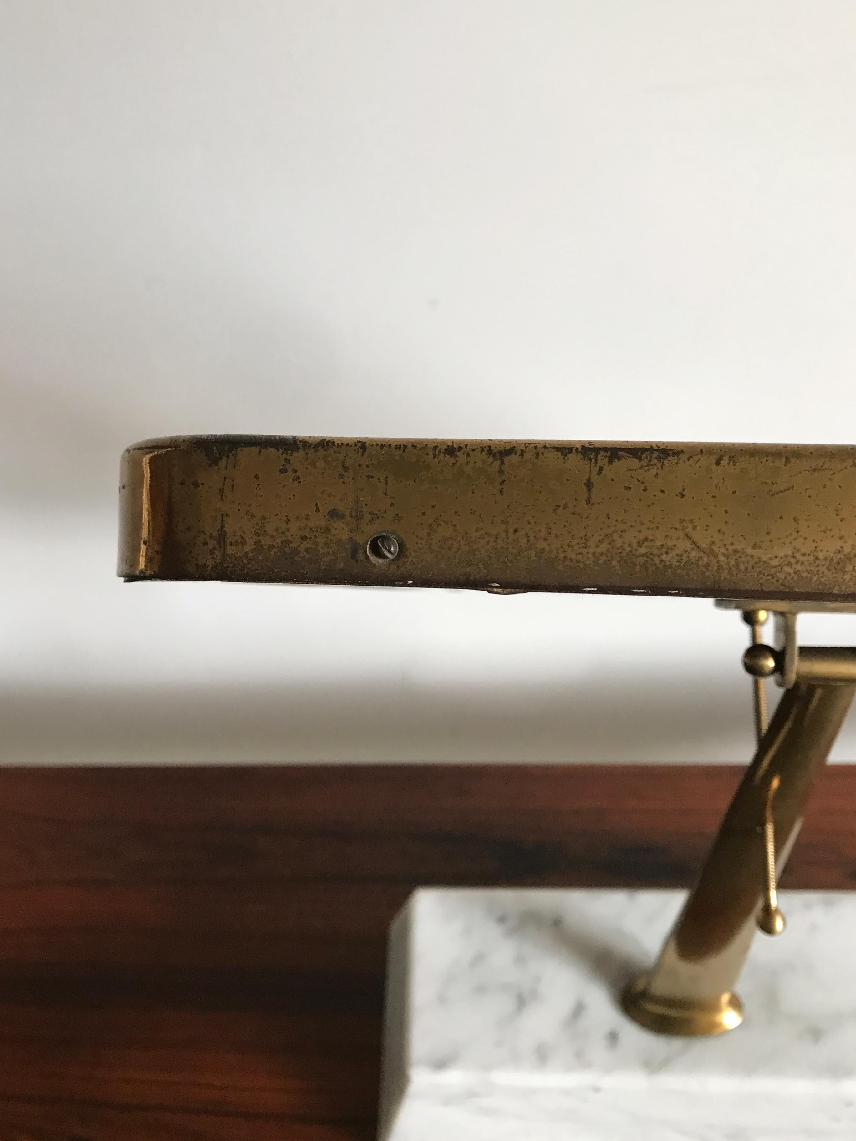 Italian Midcentury Brass and Marble Table Mirror, 1950s For Sale 7