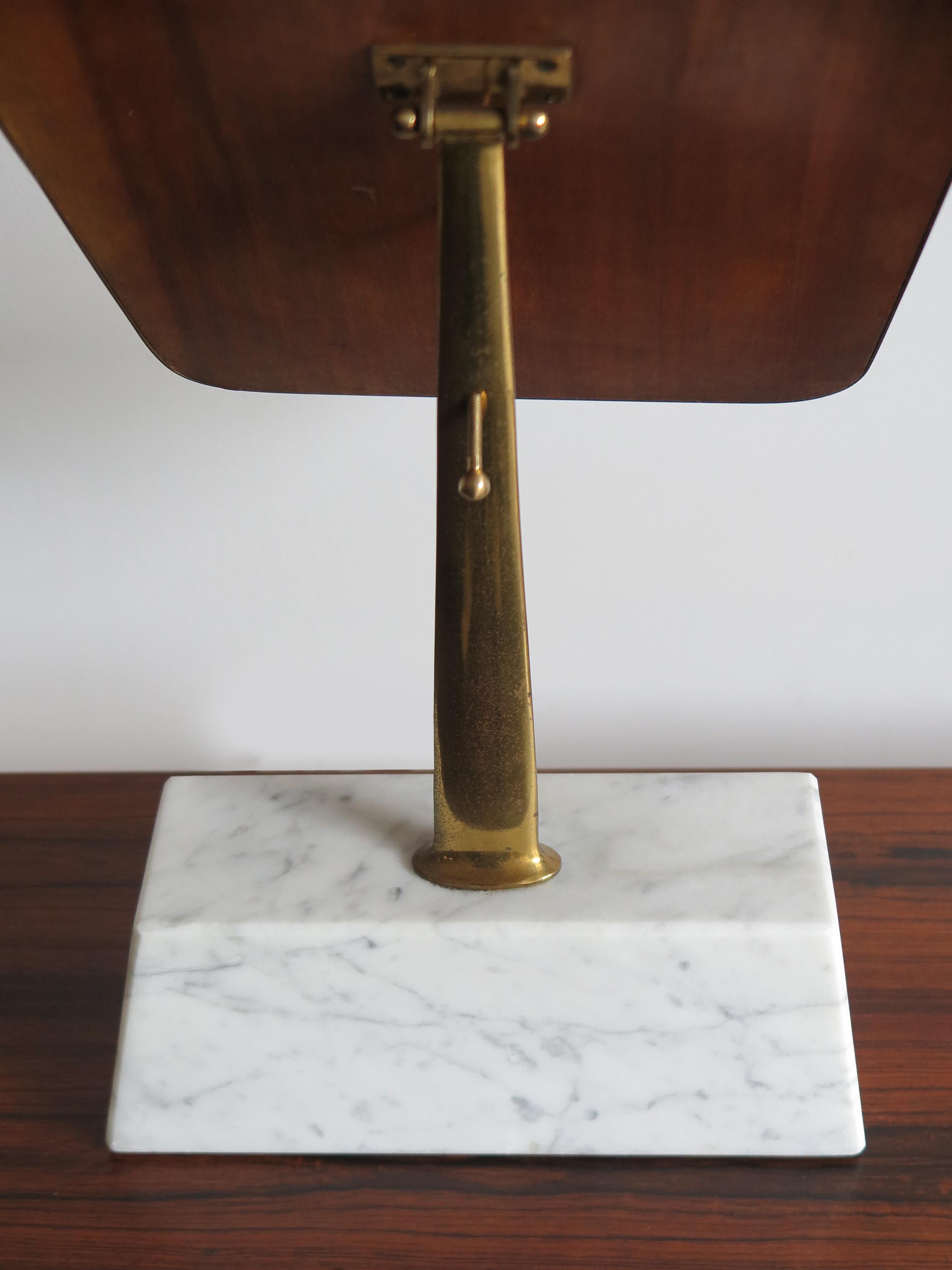 Italian Midcentury Brass and Marble Table Mirror, 1950s For Sale 8