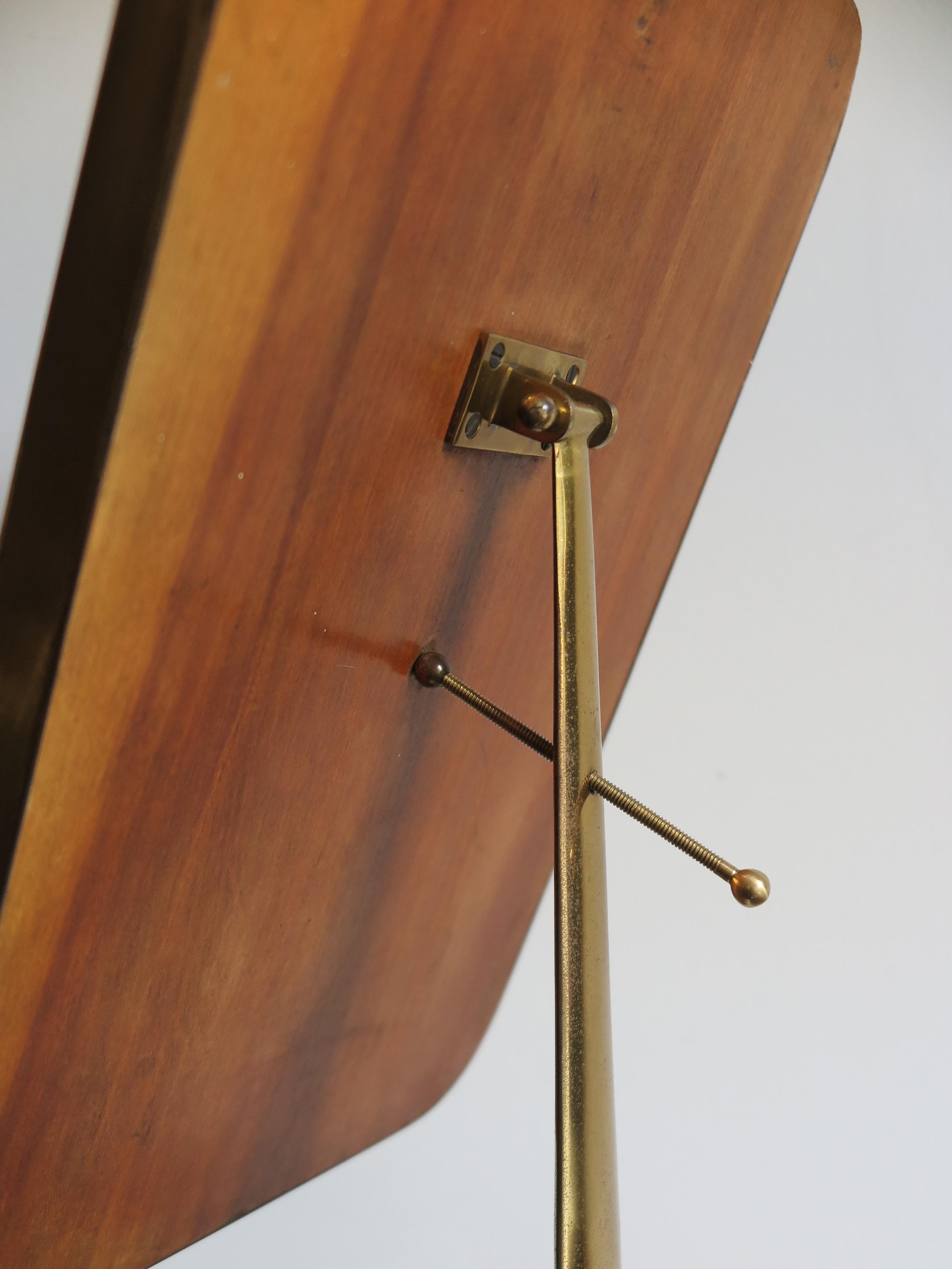 Italian Midcentury Brass and Marble Table Mirror, 1950s For Sale 11