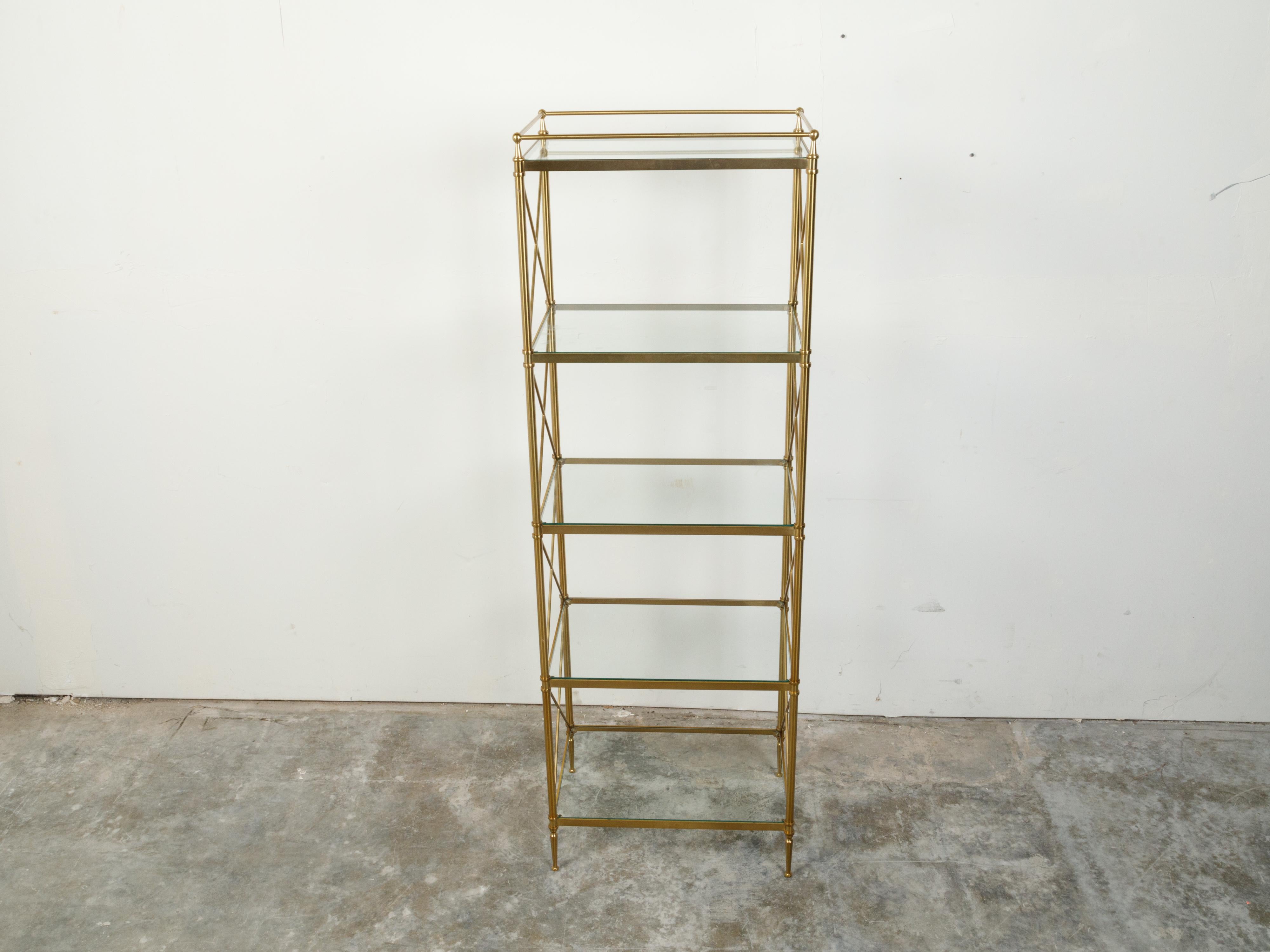 brass bookshelf