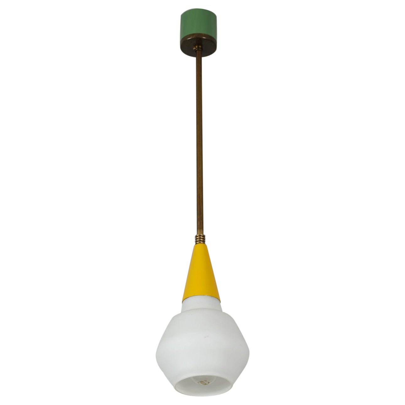 Lampada a sospensione da soffitto in ottone del Midcentury italiano - Vintage Design Modern anni '50