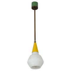 Lampada a sospensione da soffitto in ottone del Midcentury italiano - Vintage Design Modern anni '50