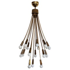 Italian Midcentury Brass Chandelier  1970s