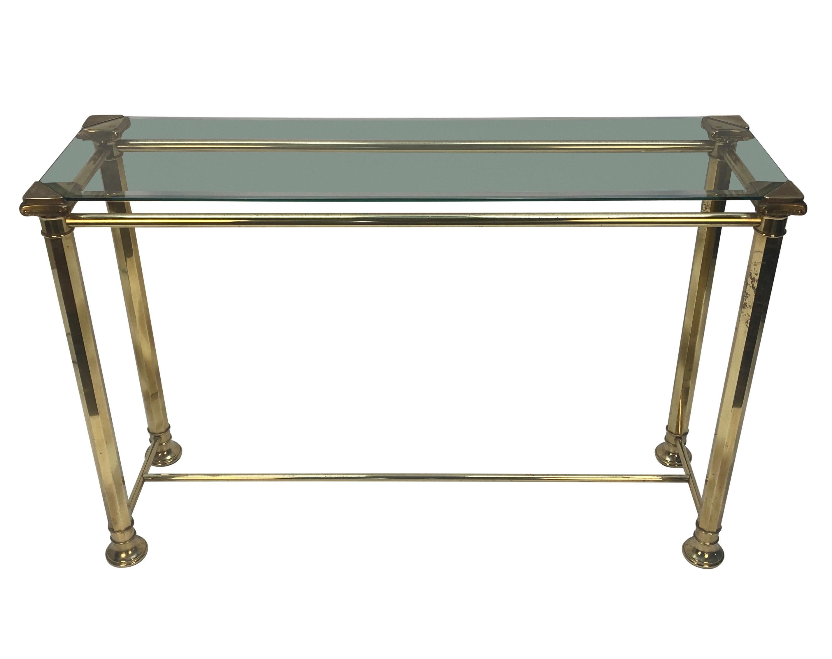 Mid-Century Modern Italian Midcentury Brass Console Table For Sale