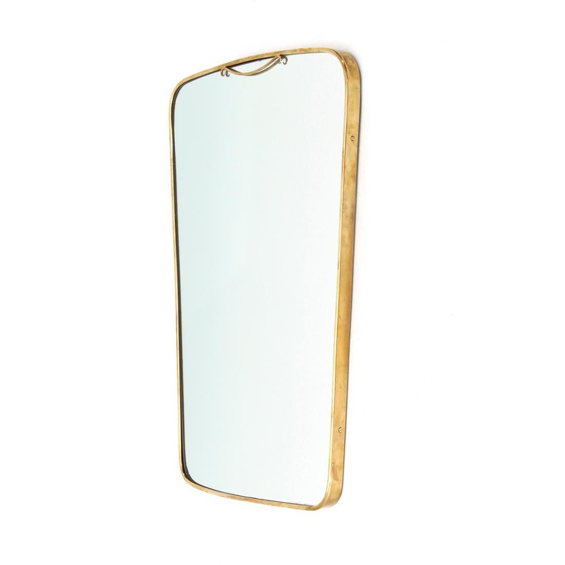 Mid-Century Modern Italian Midcentury Brass Frame Mirror, 1950s