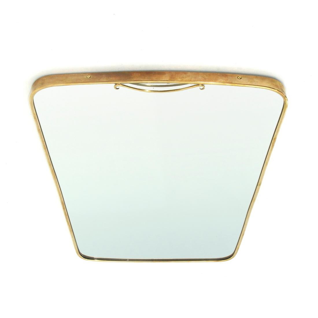 Mid-20th Century Italian Midcentury Brass Frame Mirror, 1950s