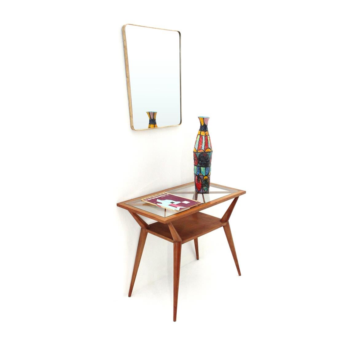 Italian Midcentury Brass Frame Mirror, 1950s 3