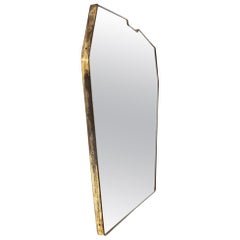 Italian Midcentury Brass Frame Mirror, 1950s