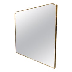 Italian Midcentury Brass Framed Mirror
