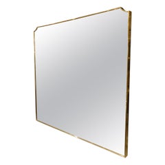 Vintage Italian Midcentury Brass Framed Mirror