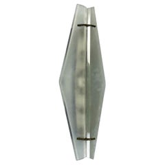 Italian Midcentury Brass Glass 6 Light Wall Lamp 1943 Ingrand Fontana Arte, 1960