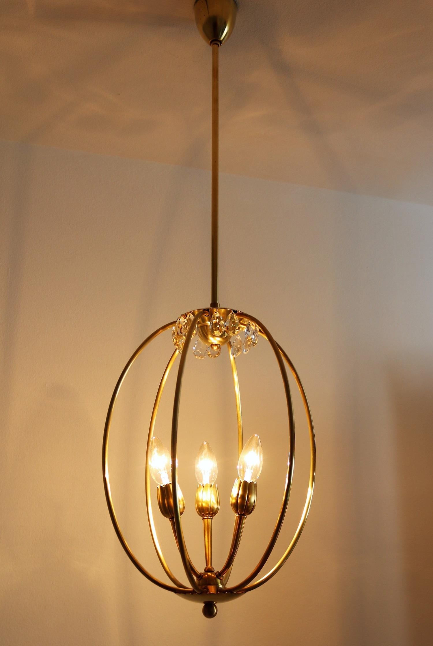 Mid-Century Modern Italian Midcentury Brass Pendant Lamp in Minimal Design, 1950s