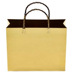 Borsa shopping in ottone del Midcentury alla maniera di Gio Ponti, circa 1970