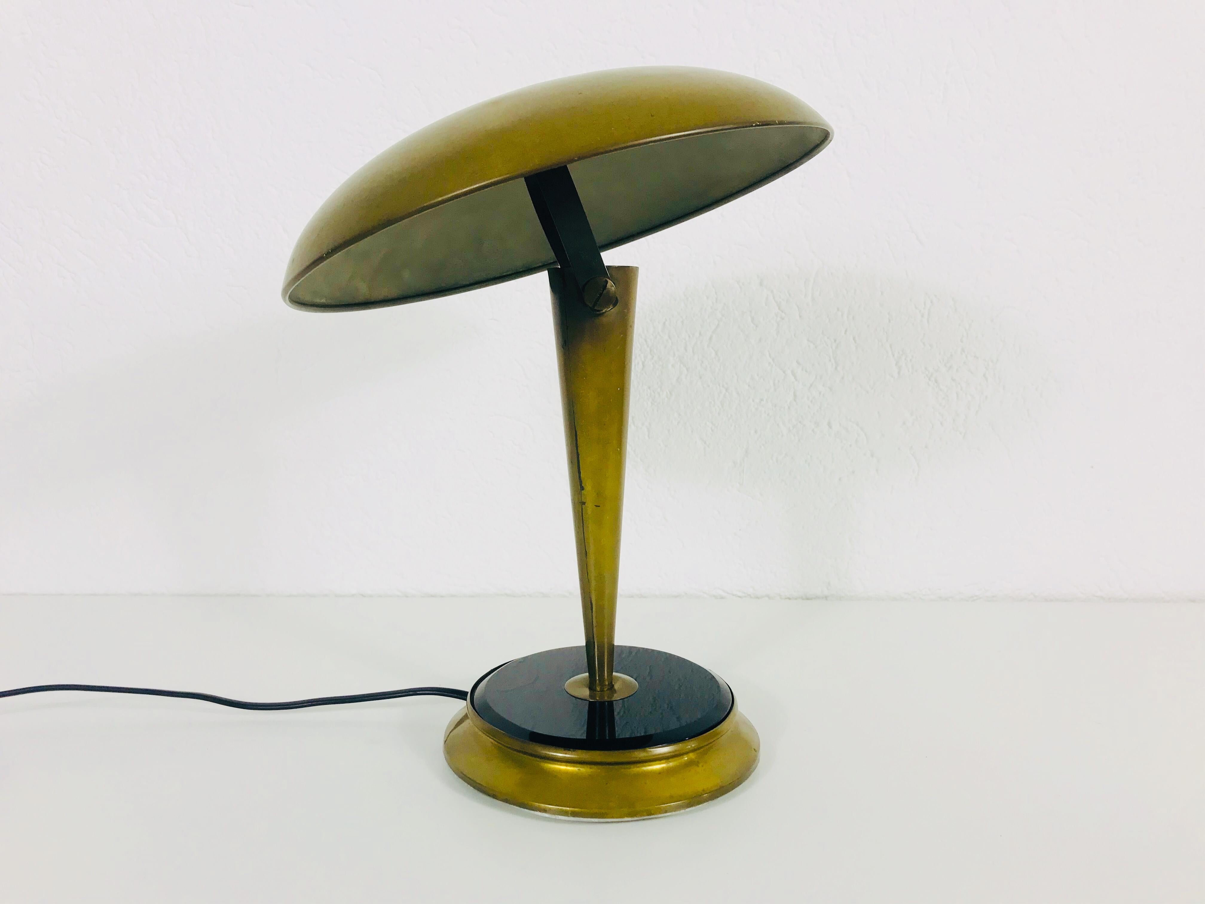 German Italian Midcentury Brass Table Lamp, 1960s, Italy