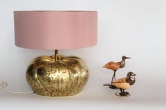 Italian Midcentury Brass Table Lamp in Pumpkin Shape, 1950s