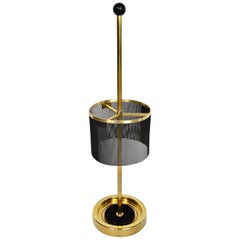 Vintage Italian Midcentury Brass Umbrella Stand, 1950s