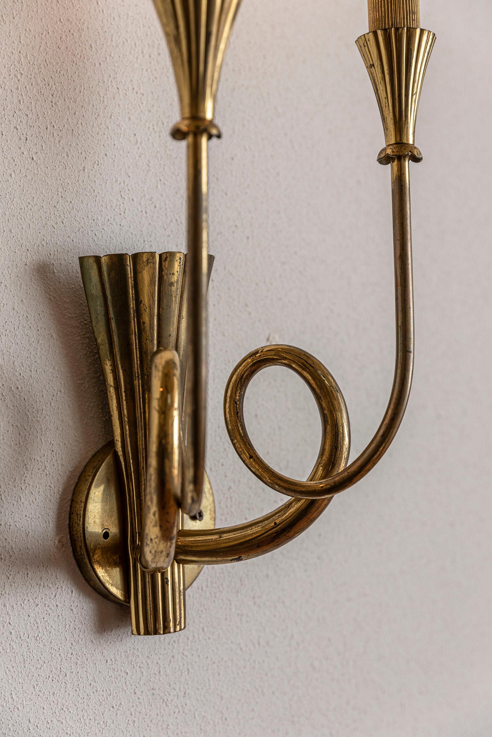 Mid-Century Modern Italian Midcentury Brass Wall Lights