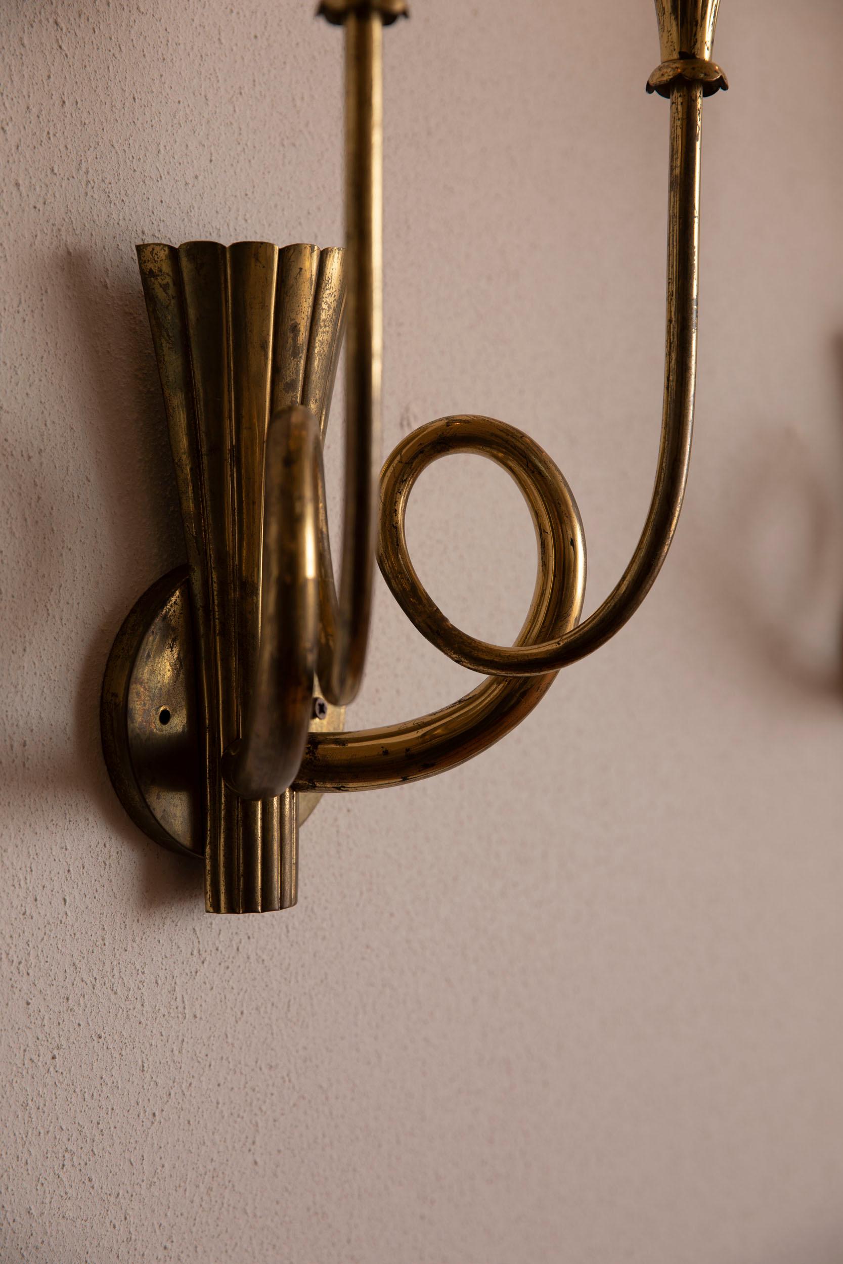 Mid-20th Century Italian Midcentury Brass Wall Lights